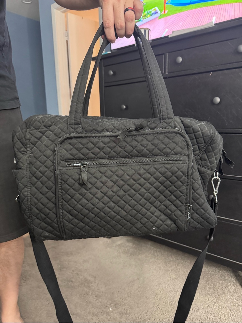 Vera Bradley Quilted Black Weekender Duffel Bag